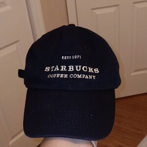 Vintage Starbucks Black Cap with White Embroidery